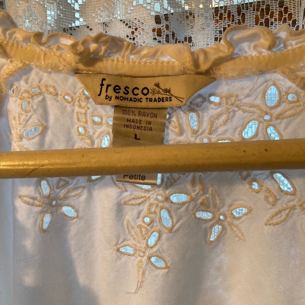White eyelet summery blouse